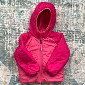 The North Face Reversable Fuzzy Pink Toddler Jacket 2T